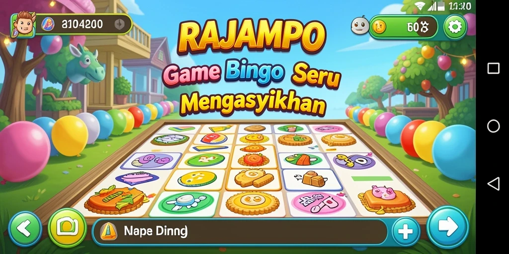 Tampilan gameplay seru dalam bermain Bingo di RAJAMPO.