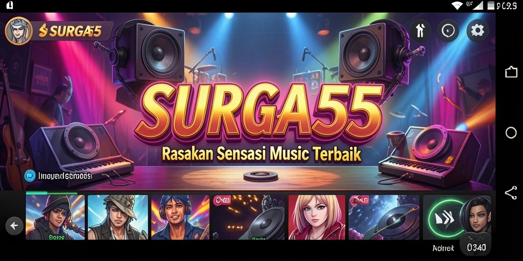 Tampilan menarik dari gameplay musik di SURGA55.