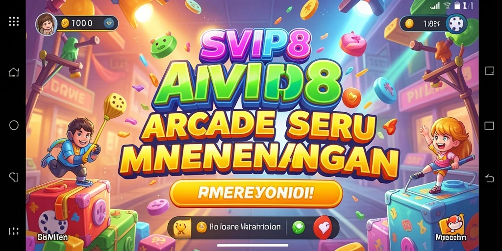 Tampilan menarik gameplay Arcade yang seru dan berwarna.